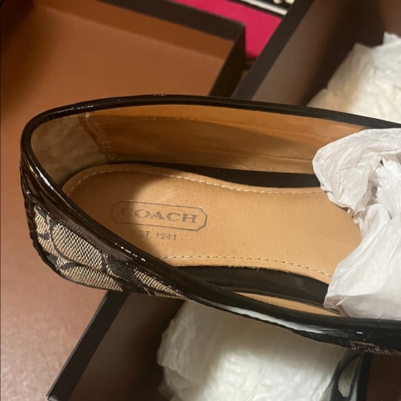 Coach Black and White Signature Loafers - Picture 5 of 6